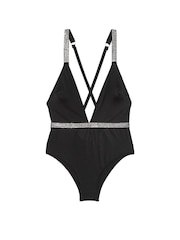 Victoria's Secret Black Shine Plunge Swimsuit - Image 4 of 4