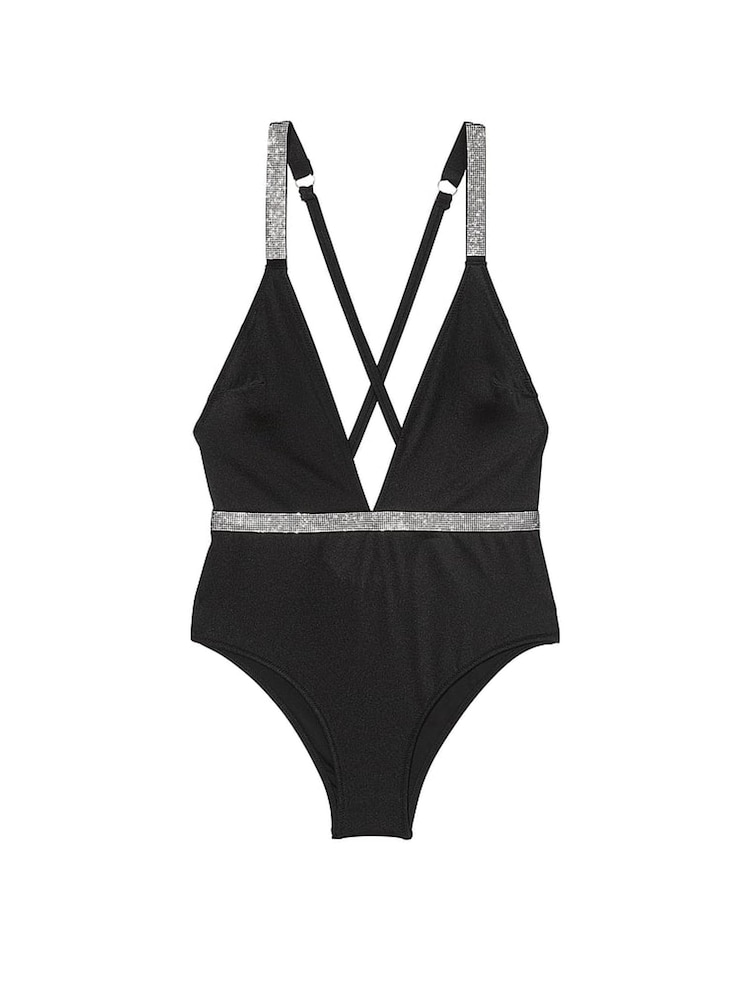 Victoria's Secret Black Shine Plunge Swimsuit - Image 4 of 4