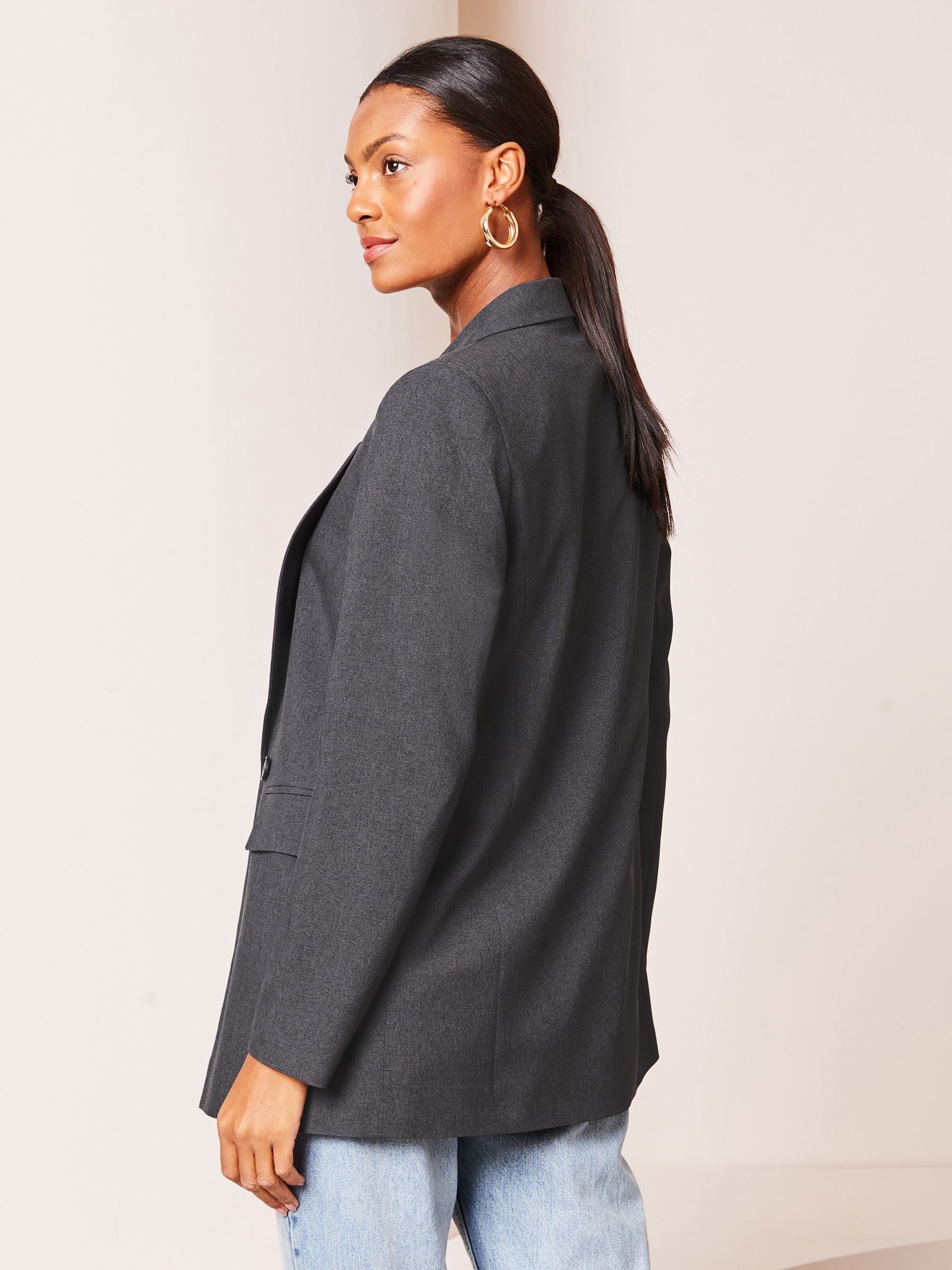 Buy Lipsy Grey Relaxed Longline Tailored Blazer from Next