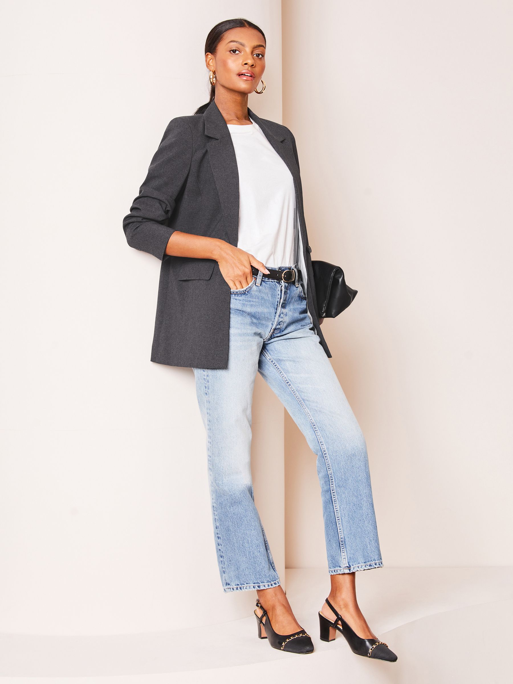 Buy Lipsy Grey Relaxed Longline Tailored Blazer from Next