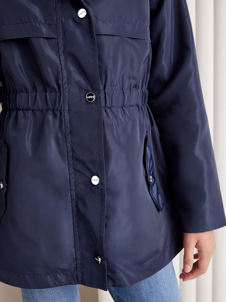 Lipsy Navy Blue Lightweight Rain Coat (3yrs-16yrs) - Image 4 of 4