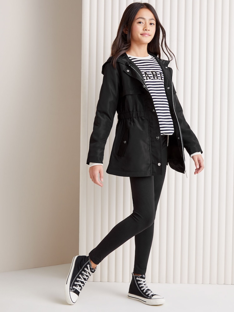 Lipsy Black Lightweight Rain Coat (3yrs-16yrs) - Image 2 of 4