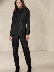 Banana Republic Black Luci Metallic Pinstripe Blazer - Image 3 of 5