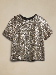 Banana Republic Gold Alina Sequin Top - Image 5 of 5
