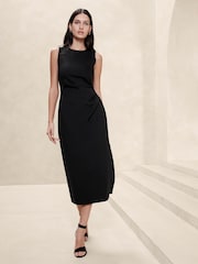 Banana Republic Black Hera Scuba Midi Dress - Image 1 of 5