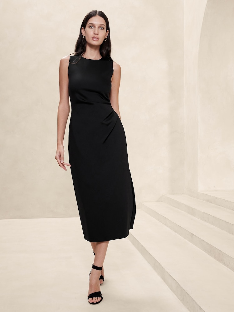 Banana Republic Black Hera Scuba Midi Dress - Image 1 of 5