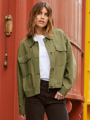 Khakigrün - Friends Like These Kurz geschnittene Utility-Jacke - Bild 1 von 1