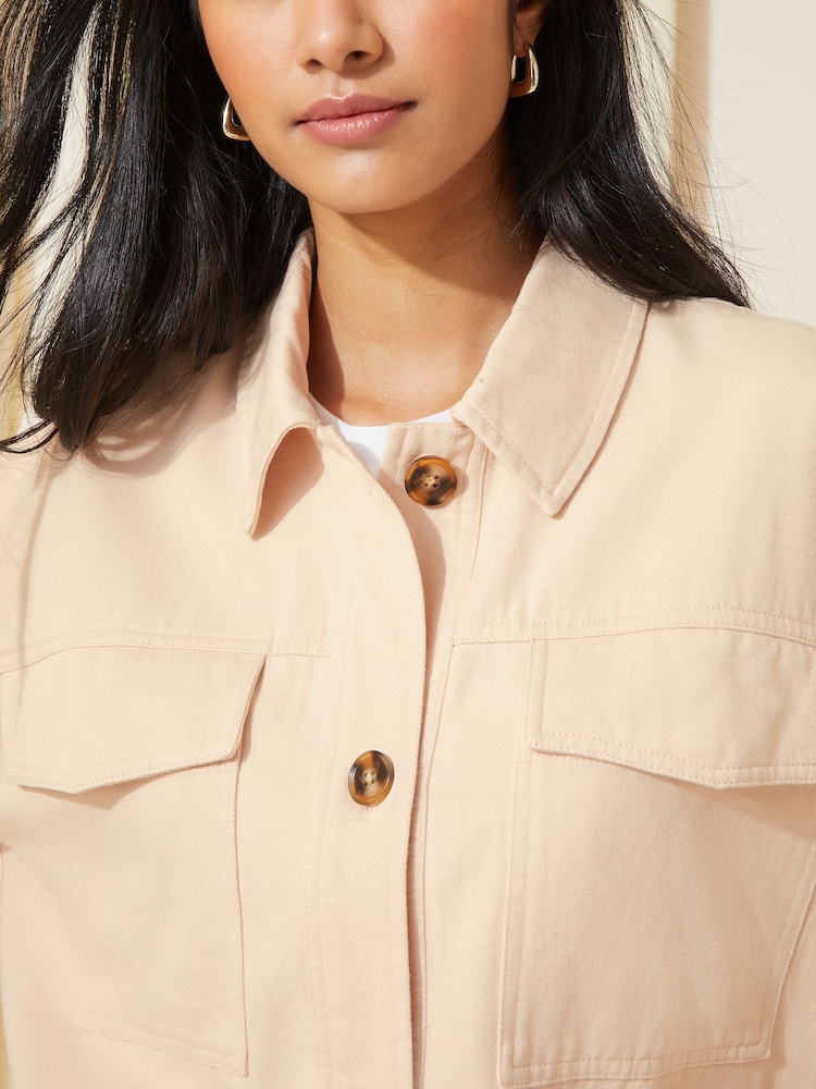 Friends Like These Ecru Cream Cropped Utility Jacket - Image 2 of 4