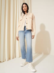 Friends Like These Ecru Cream Cropped Utility Jacket - Image 3 of 4