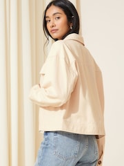 Friends Like These Ecru Cream Cropped Utility Jacket - Image 4 of 4
