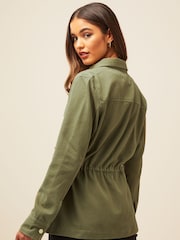 Friends Like These Khaki Green Petite Utility Pocket Button Through Jacket - Image 2 of 4
