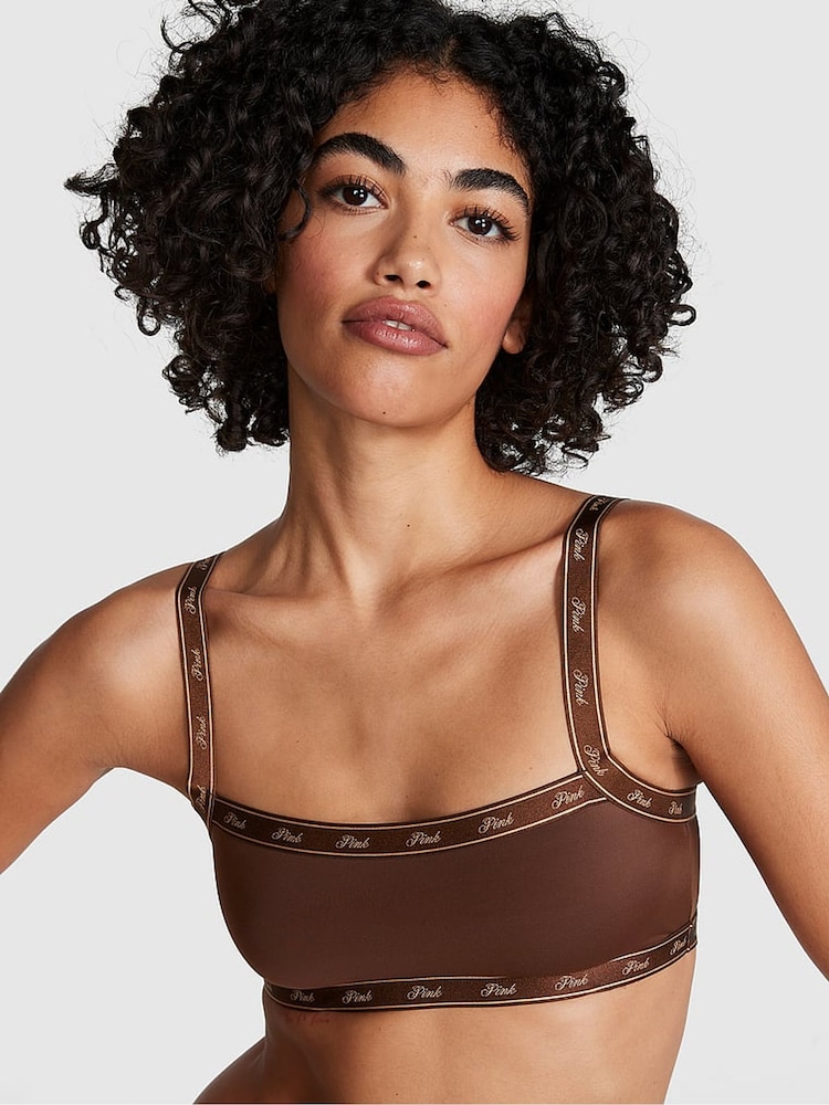 Huidskleur ganache - Victoria's Secret PINK katoenen bralette met logo - Image 1 of 3