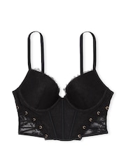 Victoria's Secret Black Lace Push Up Eyelet Corset Bra Top - Image 3 of 3