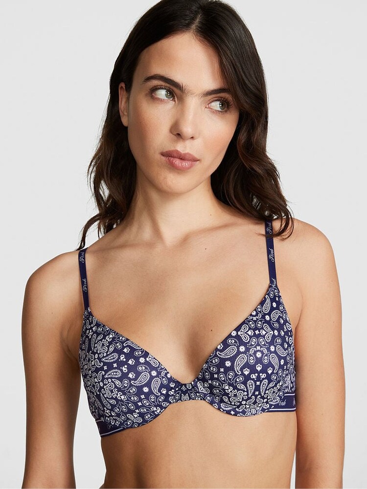 Victoria's Secret PINK Blue Bandana Push Up Bra - Image 1 of 4