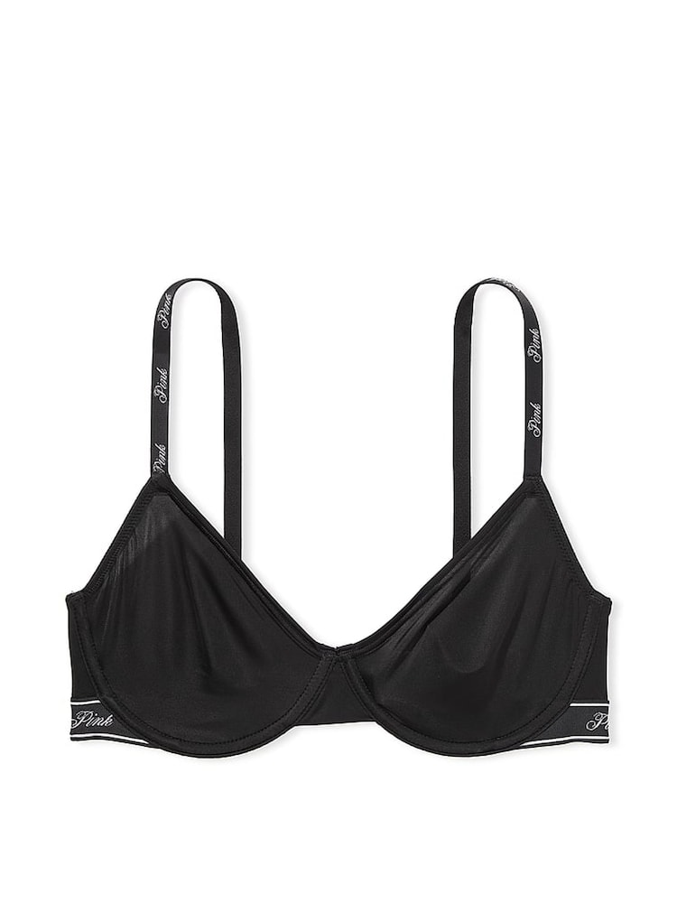 Victoria's Secret PINK Black Soft Stretch Unlined Scoop Bralette - Image 3 of 3