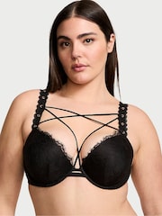 Victoria's Secret Black Push Up Eyelet Lace Bra - Image 1 of 4