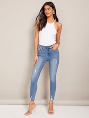 Friends Like These Distressed Blue Ankle Grazer Jeans - Image 2 of 4