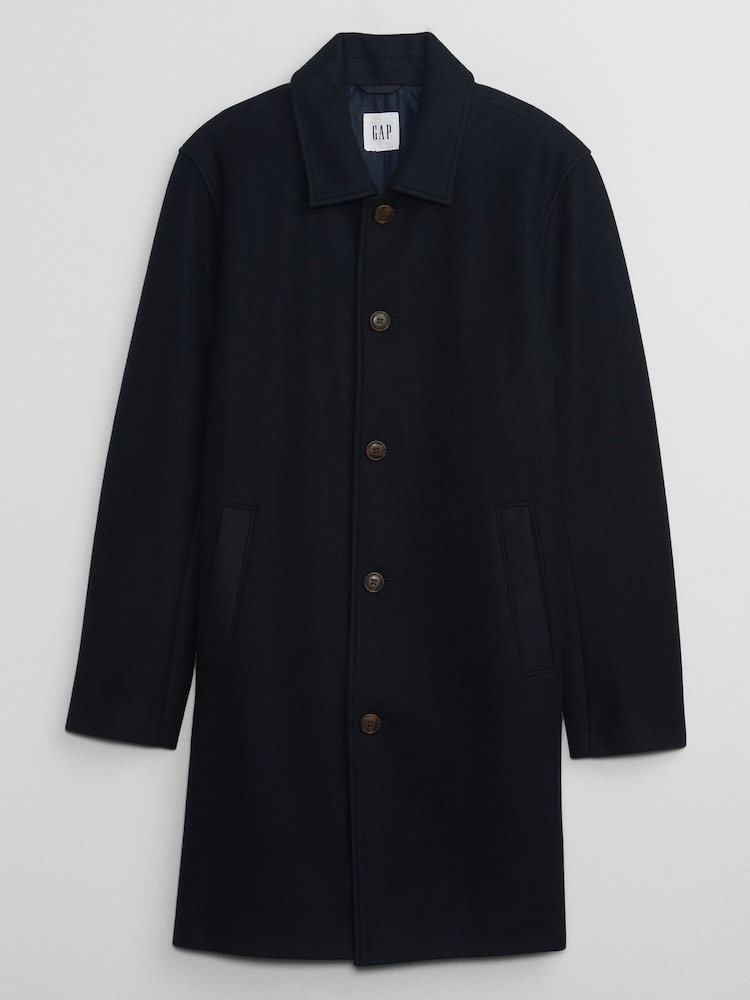 Gap Blue Relaxed Longline Topcoat - Image 3 of 3 Gap Blue Relaxed Longline Topcoat - Image 3 of 3