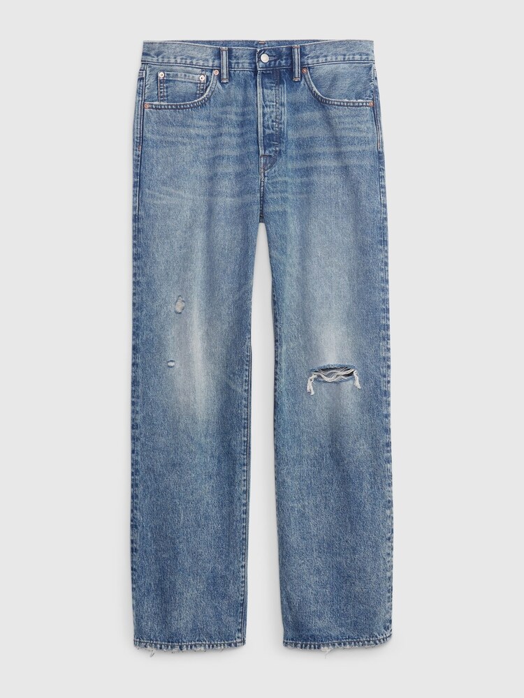 Gap Light Wash Blue 90s Loose Organic Cotton Jeans - Image 4 of 4