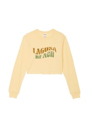 Victoria's Secret PINK Honeysuckle Yellow Cotton Slub Cropped Boxy Long Sleeve T-Shirt - Image 3 of 3