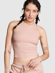 Victoria's Secret PINK Wanna Be Pink High Neck Shrunken Rib Tank Top - Image 1 of 3