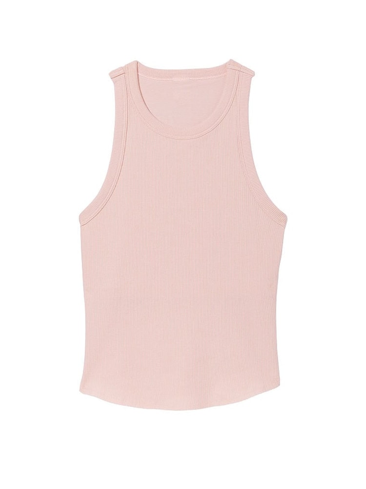 Victoria's Secret PINK Wanna Be Pink High Neck Shrunken Rib Tank Top - Image 3 of 3