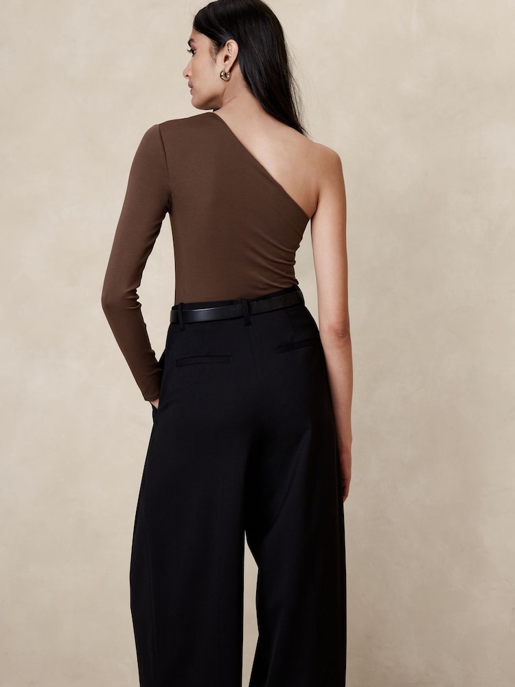 Banana Republic Brown Cotton-Modal One-Sleeve Top - Image 2 of 4