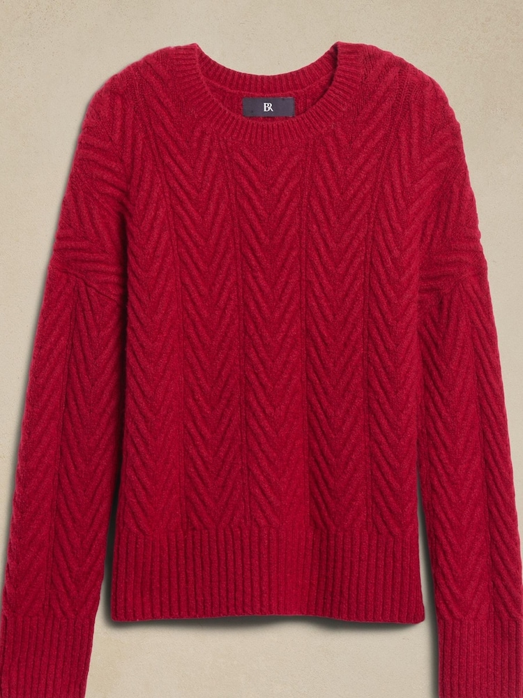 Banana Republic Red Nadia Cable Jumper - Image 2 of 2