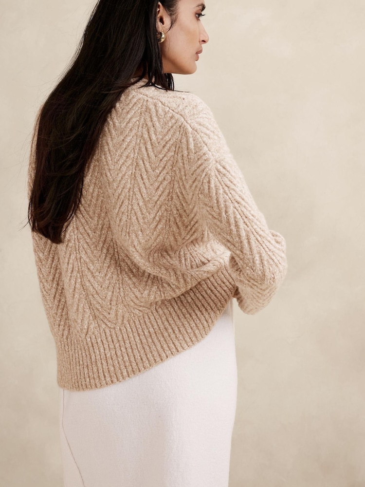 Banana Republic Camel Nadia Cable Jumper - Image 2 of 4