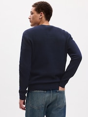 Gap Blue Textured Crew Neck Long Sleeve Jumper - Image 2 of 4