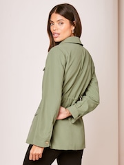 Lipsy Khaki Green Utility Belted Jacket - Image 2 of 4