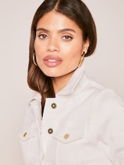 Lipsy White Crop Denim Jacket - Image 4 of 4