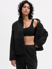 Gap Black Arctic Fleece Slim Fit Jacket - Image 1 of 4