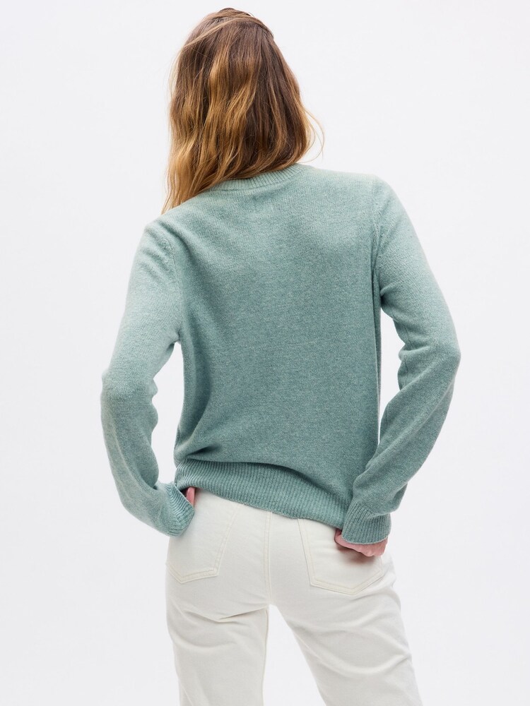 Gap Sage Green CashSoft Cotton Mix Crew Neck Jumper - Image 2 of 2