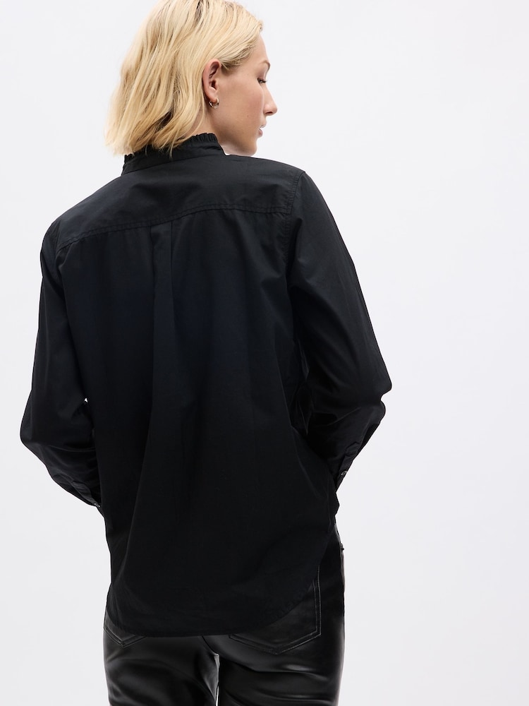 Gap Black Organic Cotton Jeweled Buttoned Shirt - Image 2 of 2