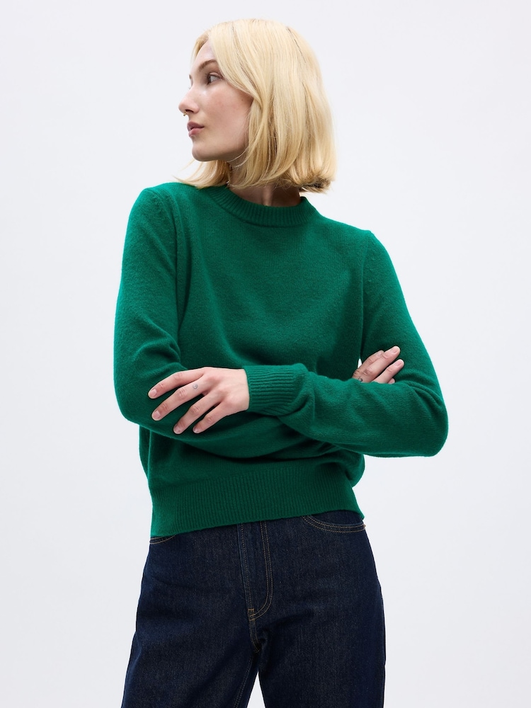 Gap Green CashSoft Cotton Mix Crew Neck Jumper - Image 1 of 2