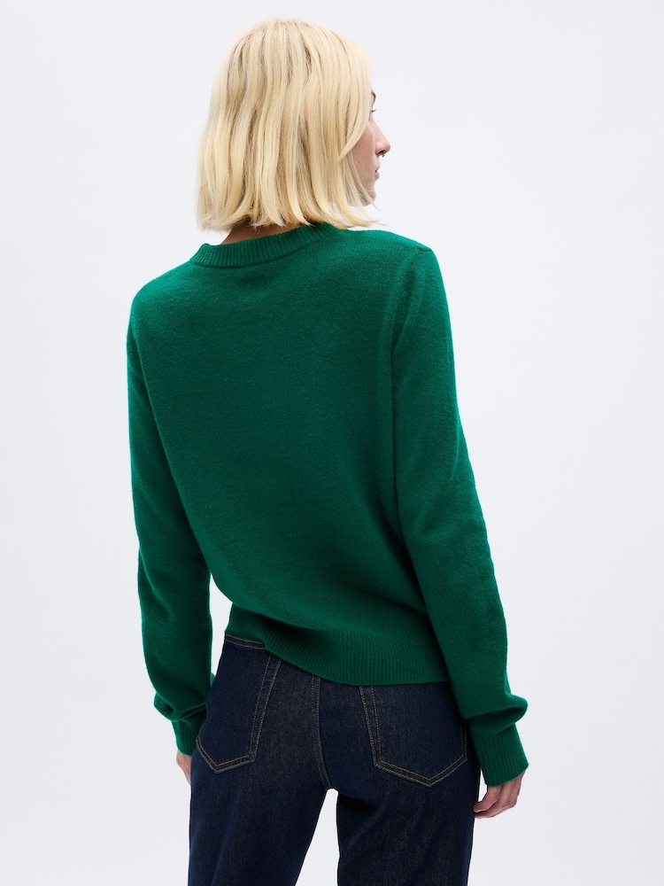 Gap Green CashSoft Cotton Mix Crew Neck Jumper - Image 2 of 2