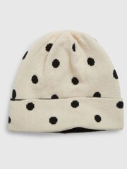 Gap White Dot Adults CashSoft Rib Beanie - Image 1 of 1