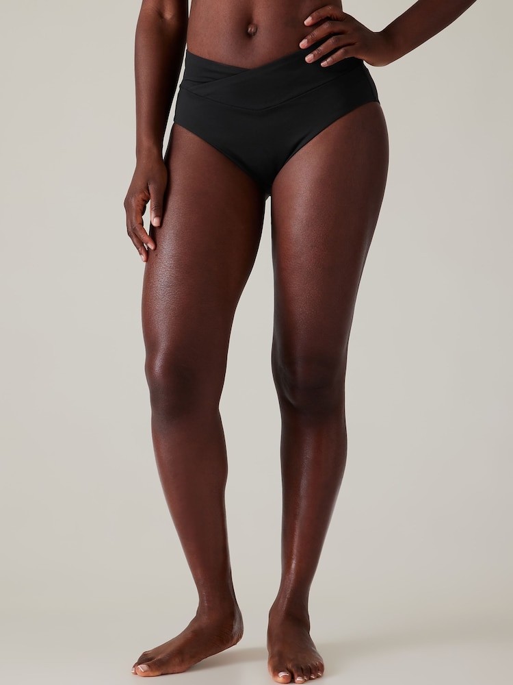 Athleta Black High Waist Crossover Bikini Bottoms - Image 1 of 5