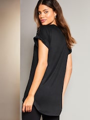 Lipsy Black Hotfix Mesh Tunic - Image 2 of 4