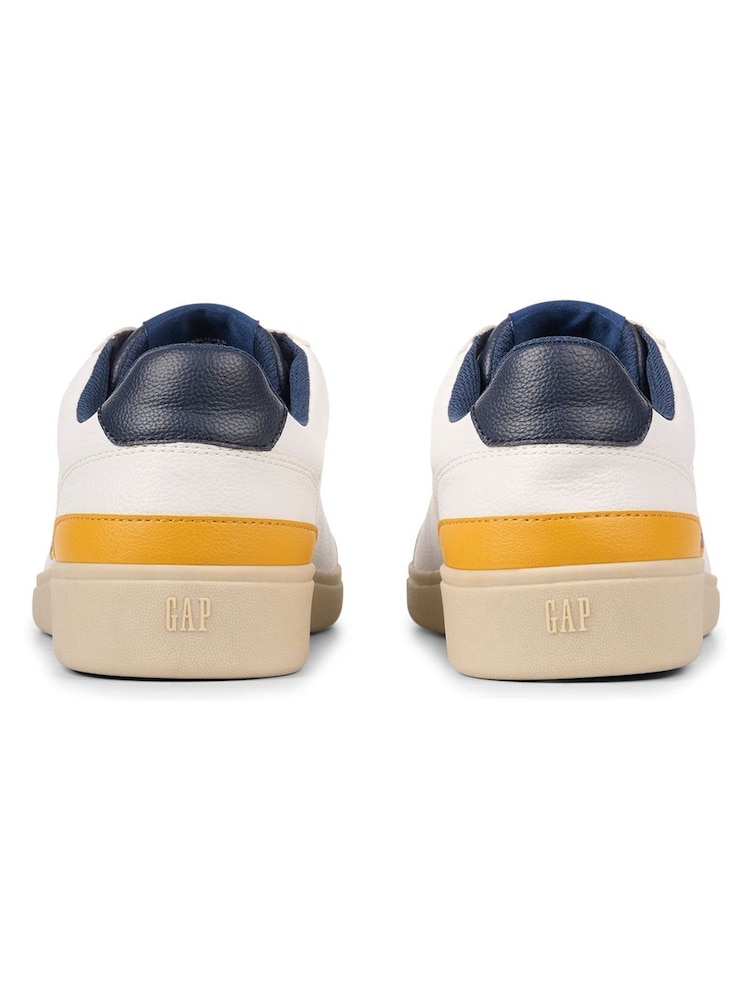 Gap White, Yellow and Navy Seattle Low Top G Trainers - Image 3 of 6
