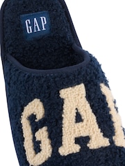 Gap Navy Blue Women's Plano Logo Borg Slippers - Image 5 of 5