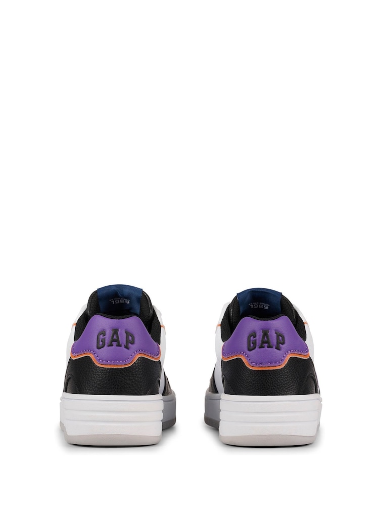 Gap White, Purple and Black Boston Low Top Trainers - Image 2 of 8