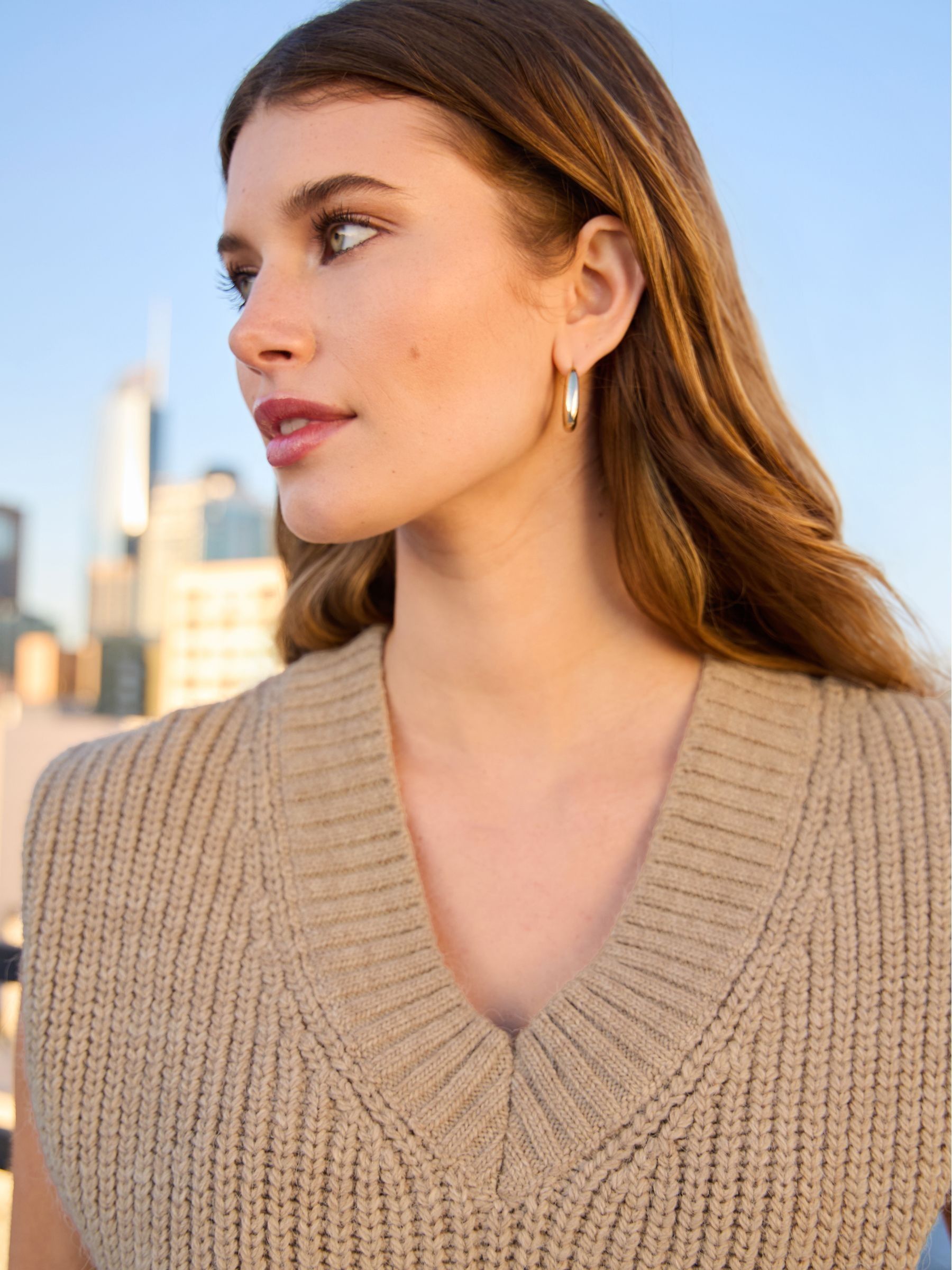 Friends Like These Beige Sleeveless Knit Jumper Vest - Image 3 of 4