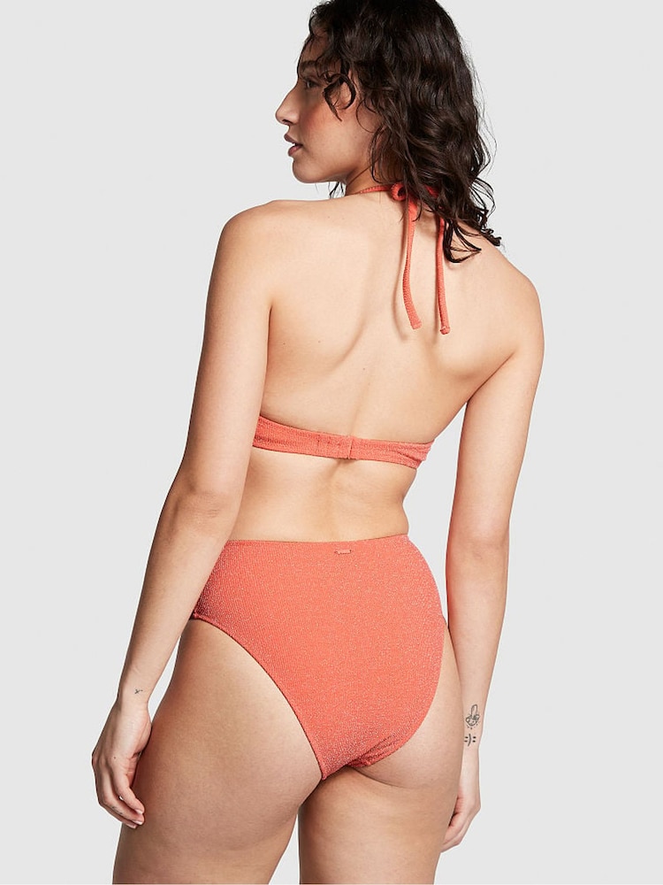Victoria's Secret PINK Deep Coral Orange High Waisted Bikini Bottom - Image 2 of 4