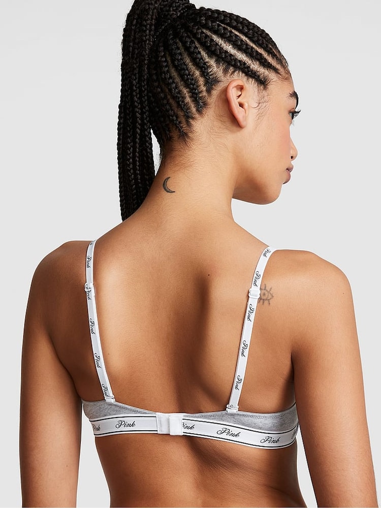 Victoria's Secret PINK Grey Heather Non Wired Lightly Lined Bra - Image 2 of 4 Victoria's Secret PINK Grey Heather Non Wired Lightly Lined Bra - Image 2 of 4
