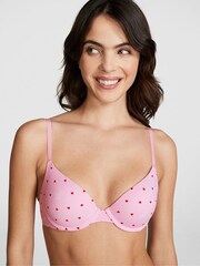 Victoria's Secret PINK Pink Bubble Heart Script Push Up Bra - Image 1 of 3