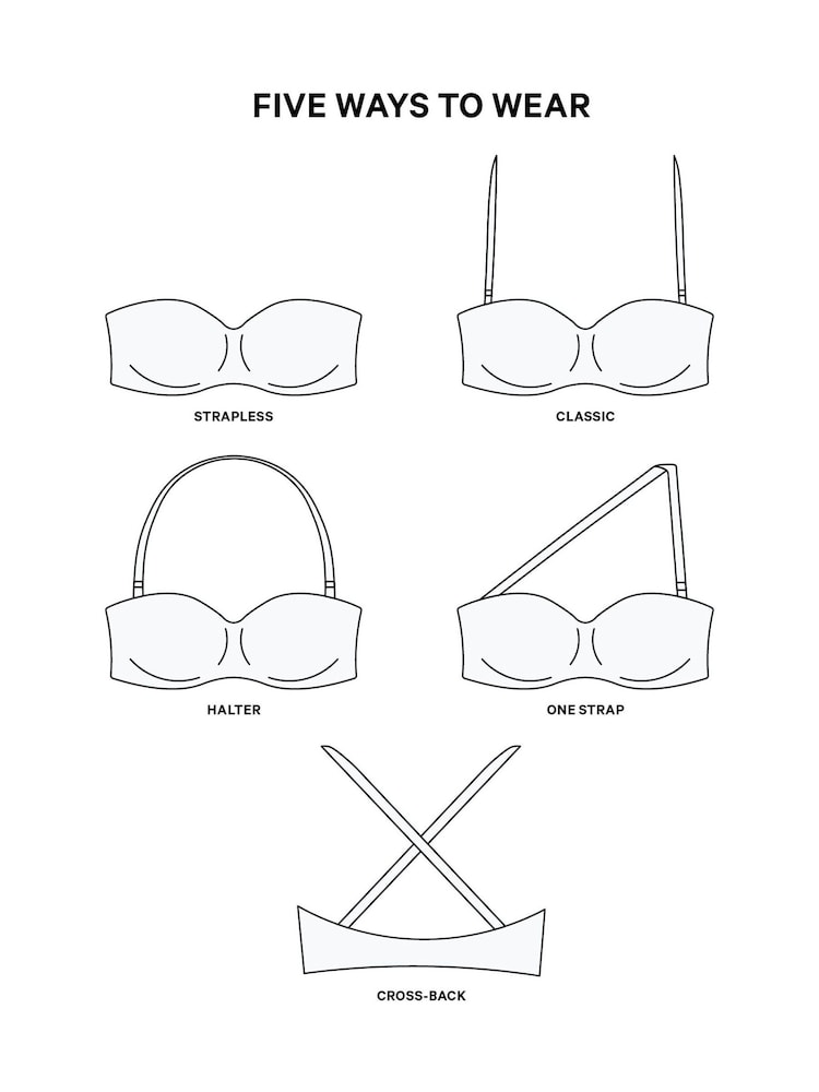 Victoria's Secret PINK White Logo Strapless Multiway Push Up Bra - Image 4 of 4