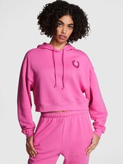 Victoria's Secret PINK Sizzling Strawberry Pink Cropped Hoodie - Image 1 of 3