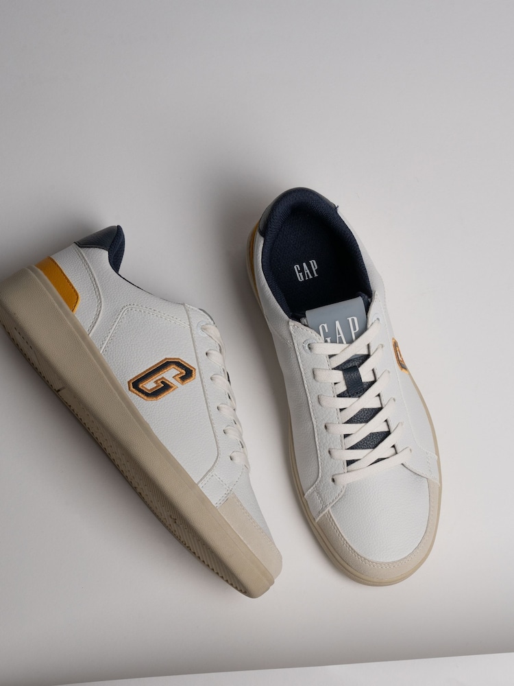 Gap White, Yellow and Navy Seattle Kids Low Top G Trainers - Image 7 of 7